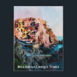** Bellissima - Italian Language Cinque Terra Postcard<br><div class="desc">POST CARD - POSTCARD : Artsy artistic Abstract Digital Painting of MANAROLA part of CINQUE TERRE in Italy / Italia . The design is of a Mountain side full of homes and gorgeous water. CINQUE TERRE is an amazing experience, IMHO, of love, romance and beauty. Energy Enhanced LOVELY CLASSIC &...</div>