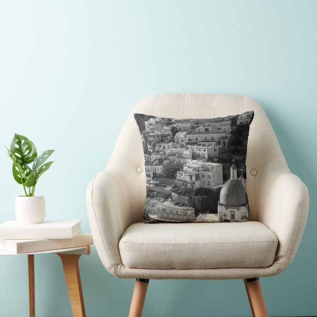 Bellissima Positano 2 - BW Throw Pillow (Chair)