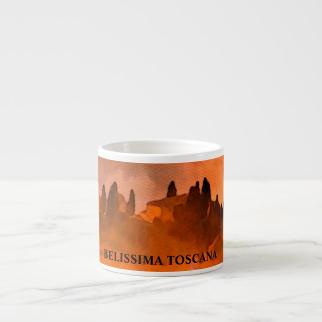 *~* Bellissima Toscana Tuscany Italian Language Espresso Cup (Front)
