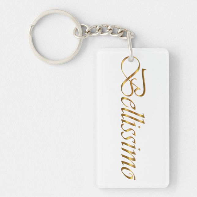 Bellissimo .Golden gradient text. Keychain (Front)
