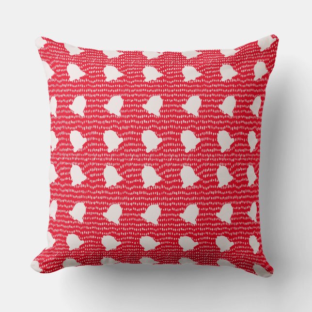 Bells and Dots Red Pillow (Front)