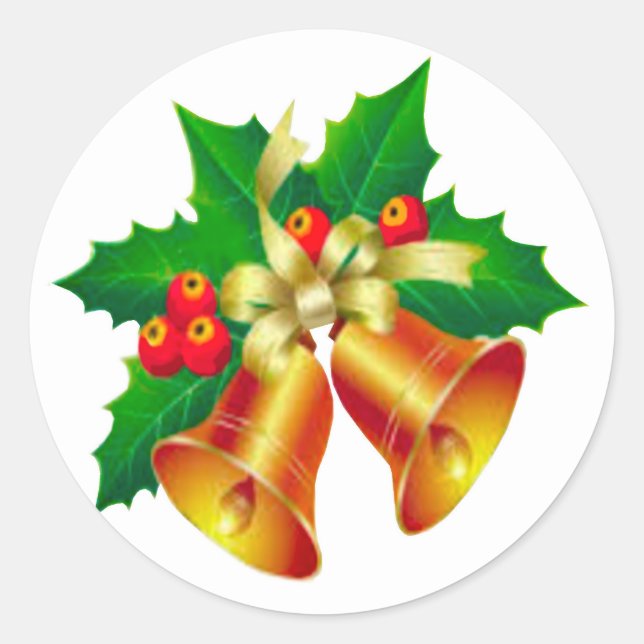 Bells and Holly Envelope Seals (Front)