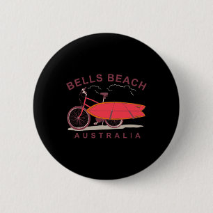 Bells Beach Australia Surfboard Bike Surfer  2 Inch Round Button