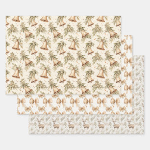Bells, Bows and Reindeer  Wrapping Paper Sheet