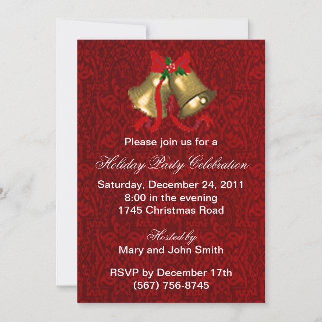 Bells Christmas Party Invitations (Front)