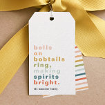 Bells on Bobtails Custom Gift Tags<br><div class="desc">Fun and festive gift tags. Coordinating wrapping paper and wine gift tags also available in the full "Bells on Bobtails" suite!</div>