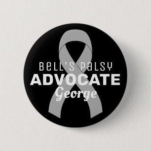 Bell's Palsy Advocate Ribbon Black Button
