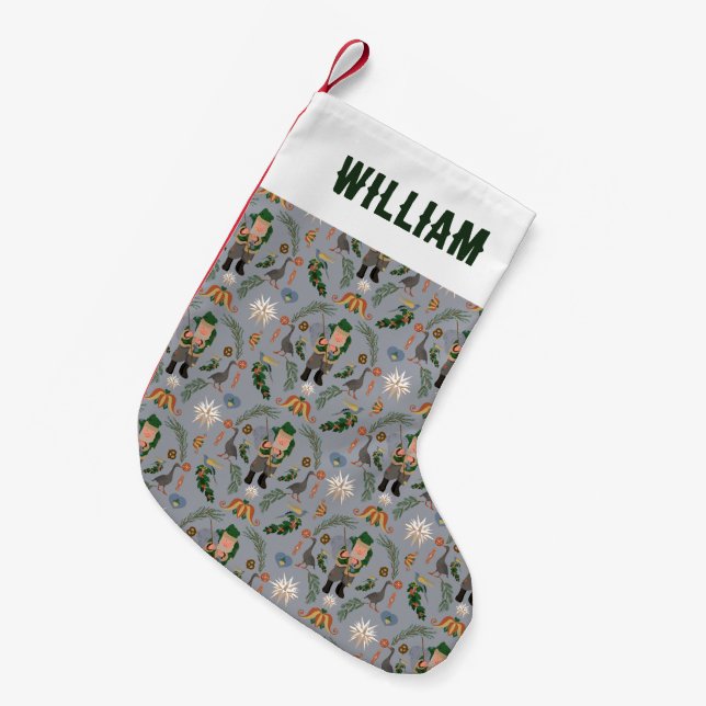 Bellsnickel and Pennsylvania Christmas Motifs Small Christmas Stocking (Front (Hanging))