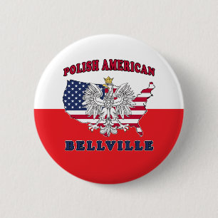 Bellville Texas Polish American 2 Inch Round Button