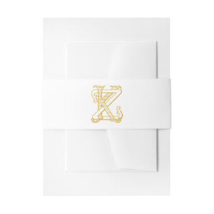 Belly Band KZ monogram or ZK monogram Invitation Belly Band