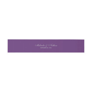 Belly Band | Personalized Purple, Grey | Wedding Invitation Belly Band