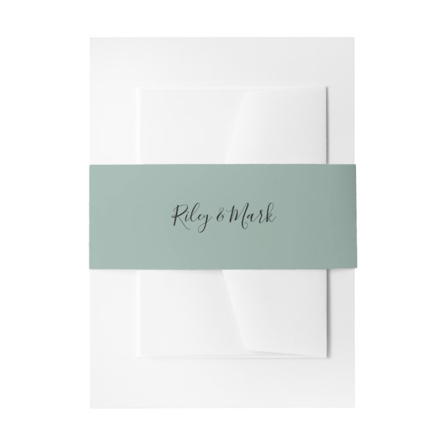 Belly Band Wedding Suite Invitation Wrap E705 (Front Example)