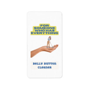 Belly button cleaner, joke present, gift for him,  label