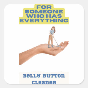 Belly button cleaner, joke present, gift for him,  square sticker