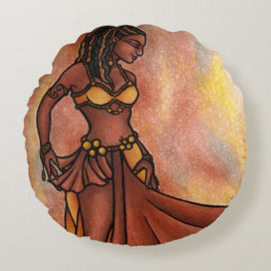 Belly Dance Goddess Round Pillow
