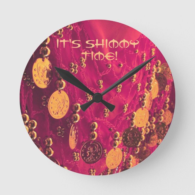 Belly dance hip scarf with coins round clock (Front)