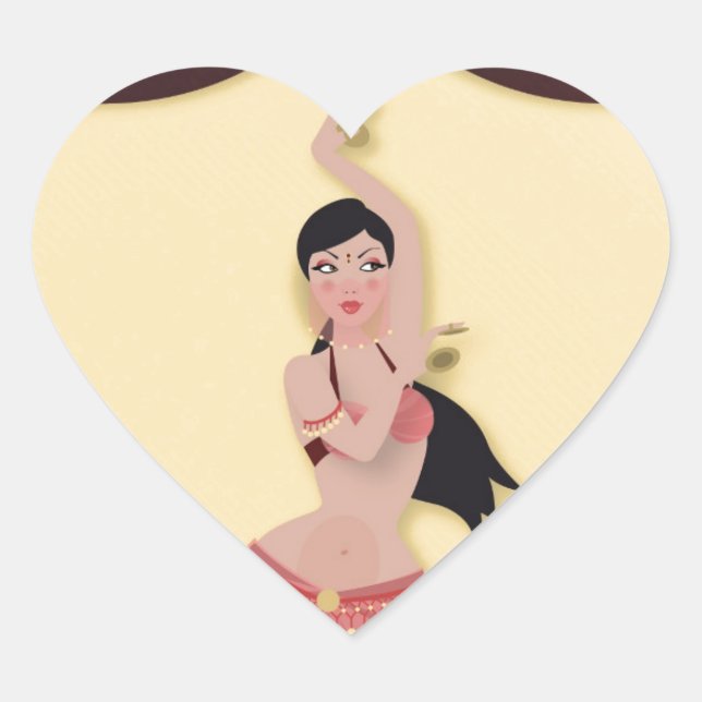 Belly Dancer Middle Eastern dancer Heart Sticker (Front)