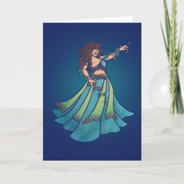 Belly Dancer Ruby Teal Art Card (Front)