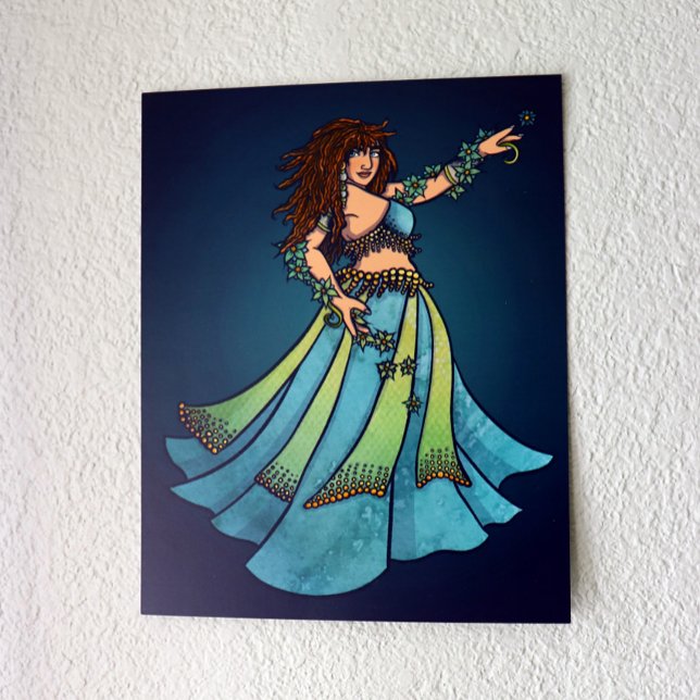 Belly Dancer Ruby Teal Art Poster (Creator Uploaded)