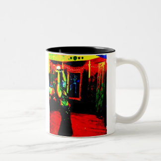 Belly Dancer with Fire Two-Tone Coffee Mug