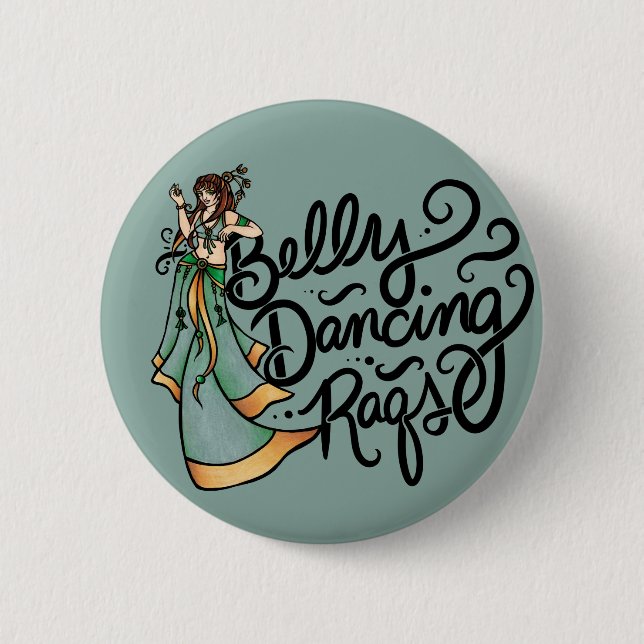 Belly Dancing Raqs Belly Dancer                    2 Inch Round Button (Front)