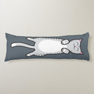 Belly Rub Cat - Grey Tabby Body Pillow