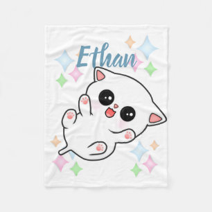 Belly Rub Time Kitten Fleece Blanket