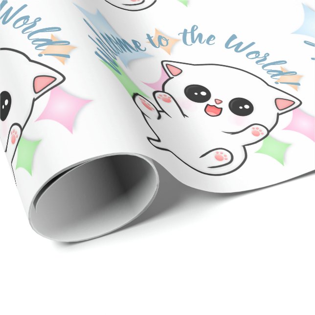 Belly Rub Time Kitten Wrapping Paper (Roll Corner)