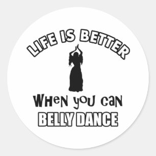 Bellydancing designs classic round sticker