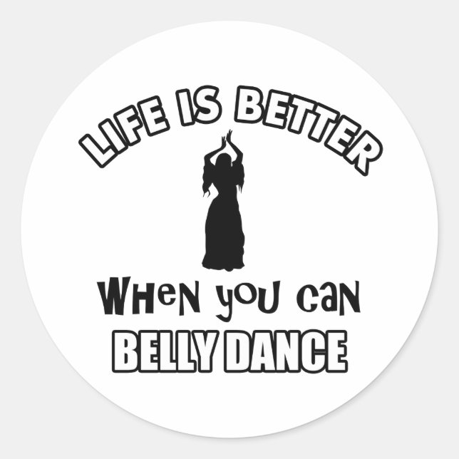 Bellydancing designs classic round sticker (Front)