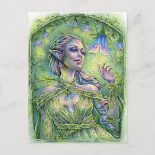 Bellz Postcard Fae Elf Green Forest Flower Fantasy