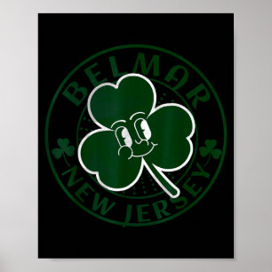 Belmar New Jersey Irish Shamrock Nj Retro Souvenir Poster