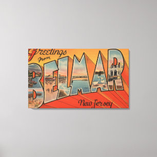 Belmar, New Jersey - Large Letter Scenes Canvas Print