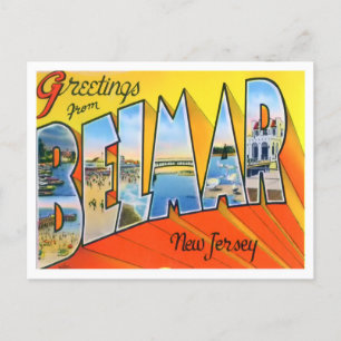 Belmar, New Jersey Vintage Big Letters Postcard