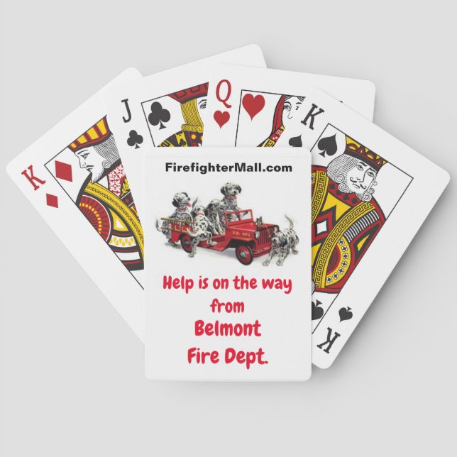 Belmont Fire Dept. Dalmation Firefighters Playing  Playing Cards (Back)