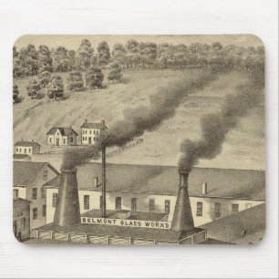 Belmont Glass Works, Bellaire, Ohio Mouse Pad