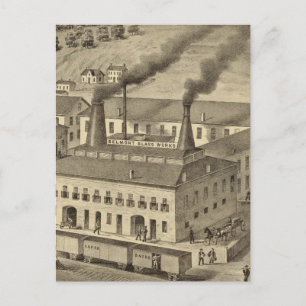 Belmont Glass Works, Bellaire, Ohio Postcard