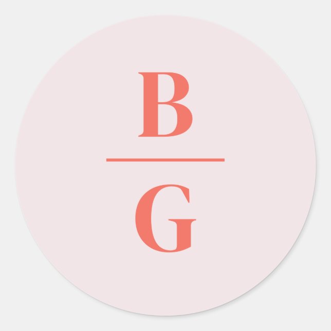 Belmont Wedding Monogram Classic Round Sticker (Front)