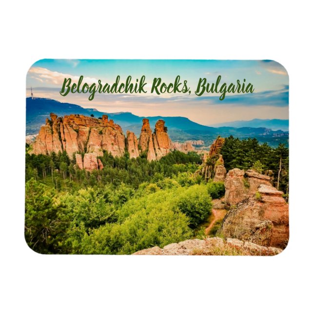 Belogradchik Rocks Bulgaria stylized Magnet (Horizontal)