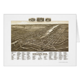 Beloit, carte panoramique de WI - 1890