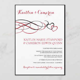 Beloved (Black & Red) Wedding Invitations