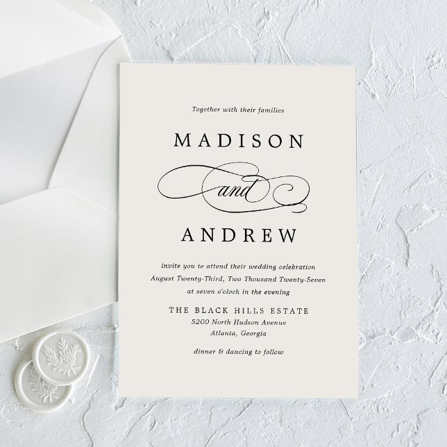 Beloved Calligraphy Ivory Wedding Acrylic Invitations (Creator Uploaded)