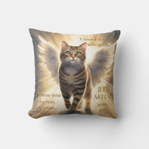 Beloved Cat Pet Sympathy Memorial Throw Pillow