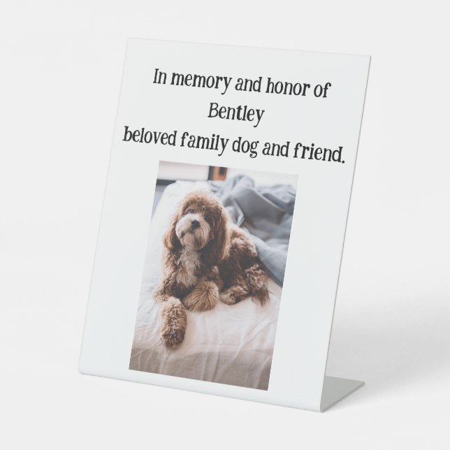 Beloved Family Dog Wedding Memorial Plaque Sign (Front)