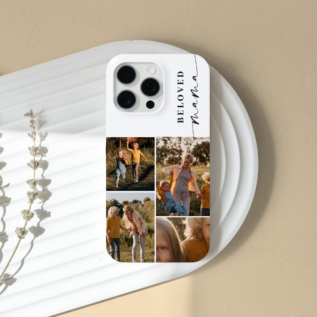 Beloved Mama Mom Happy Mother's Day Photo Collage Case-Mate iPhone Case (Creator Uploaded)
