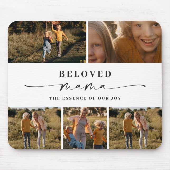 Beloved Mama Mom Happy Mother's Day Photo Collage Mouse Pad (Front)