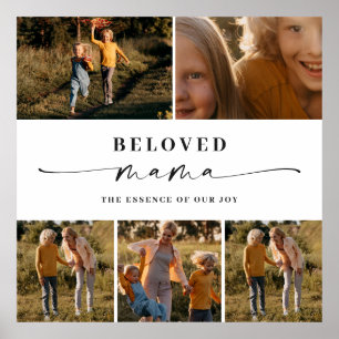 Beloved Mama Mom Happy Mother's Day Photo Collage Poster
