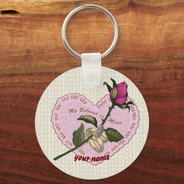 Beloved Mine Rose   keychain (Front)