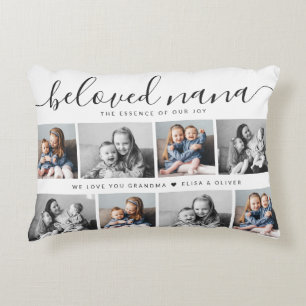 Beloved Nana Grandma Custom Family Photo Keepsake Accent Pillow