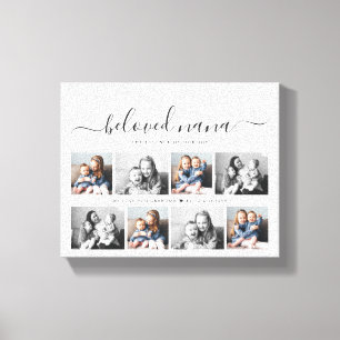 Beloved Nana Grandma Custom Family Photo Keepsake Canvas Print